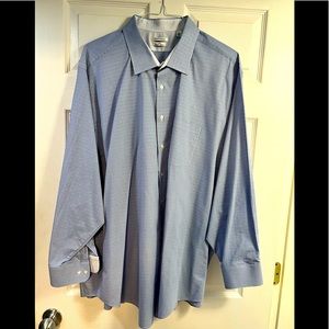 Van Heusen Big Fit Stretch long sleeve dress shirt size 20 34/35 blue & white